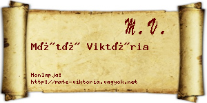 Máté Viktória névjegykártya