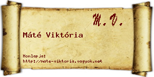 Máté Viktória névjegykártya